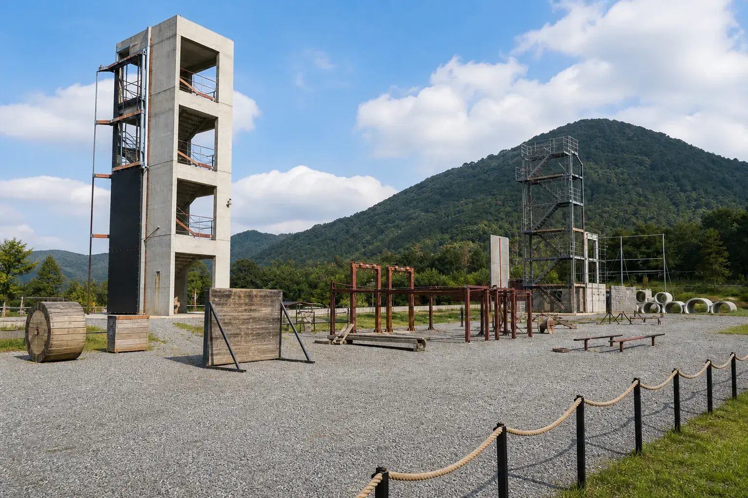 应急救援技能大赛与训练道具观察 · 赛场全景俯视（3/3）