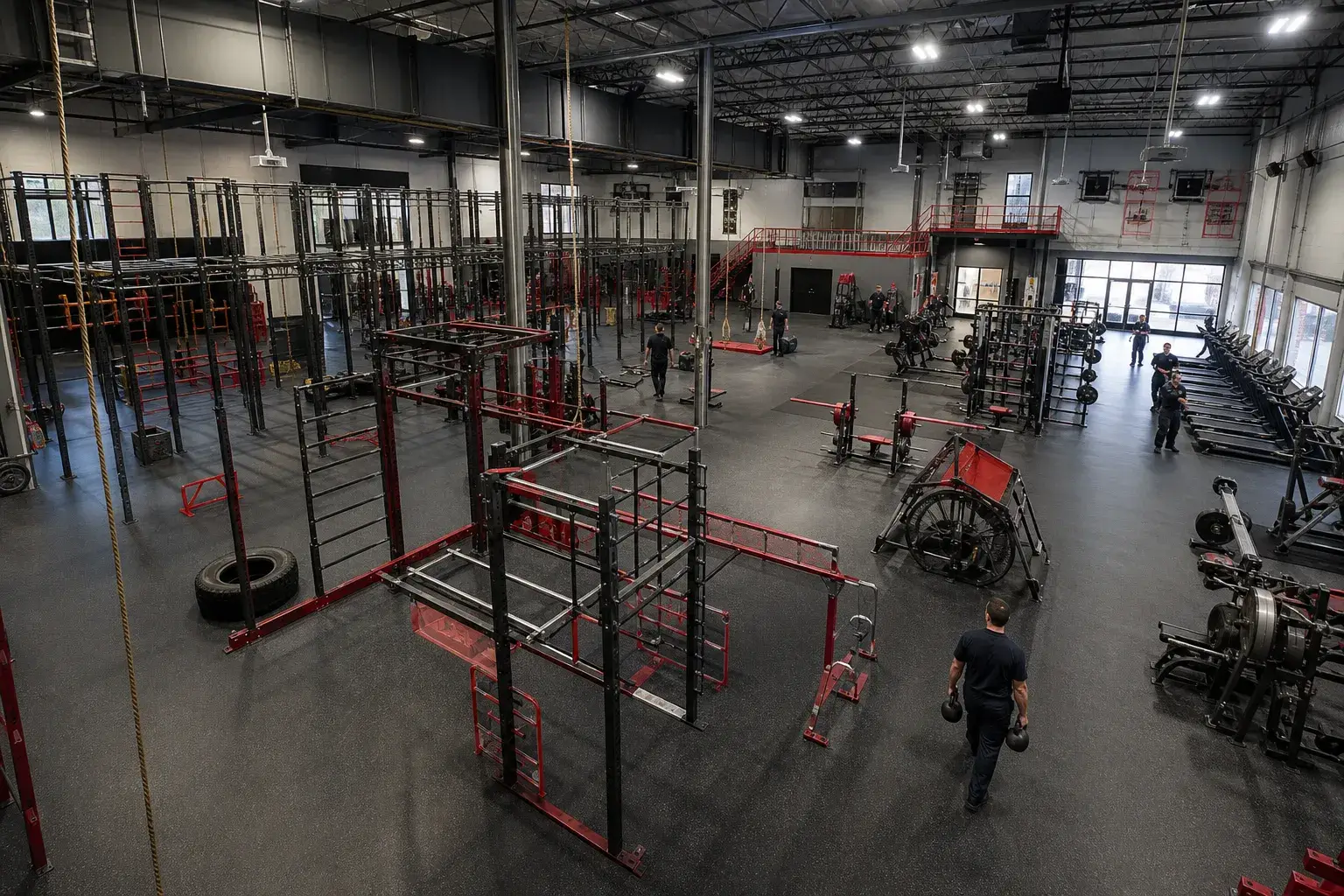 Fitness training zone · typical facility configuration