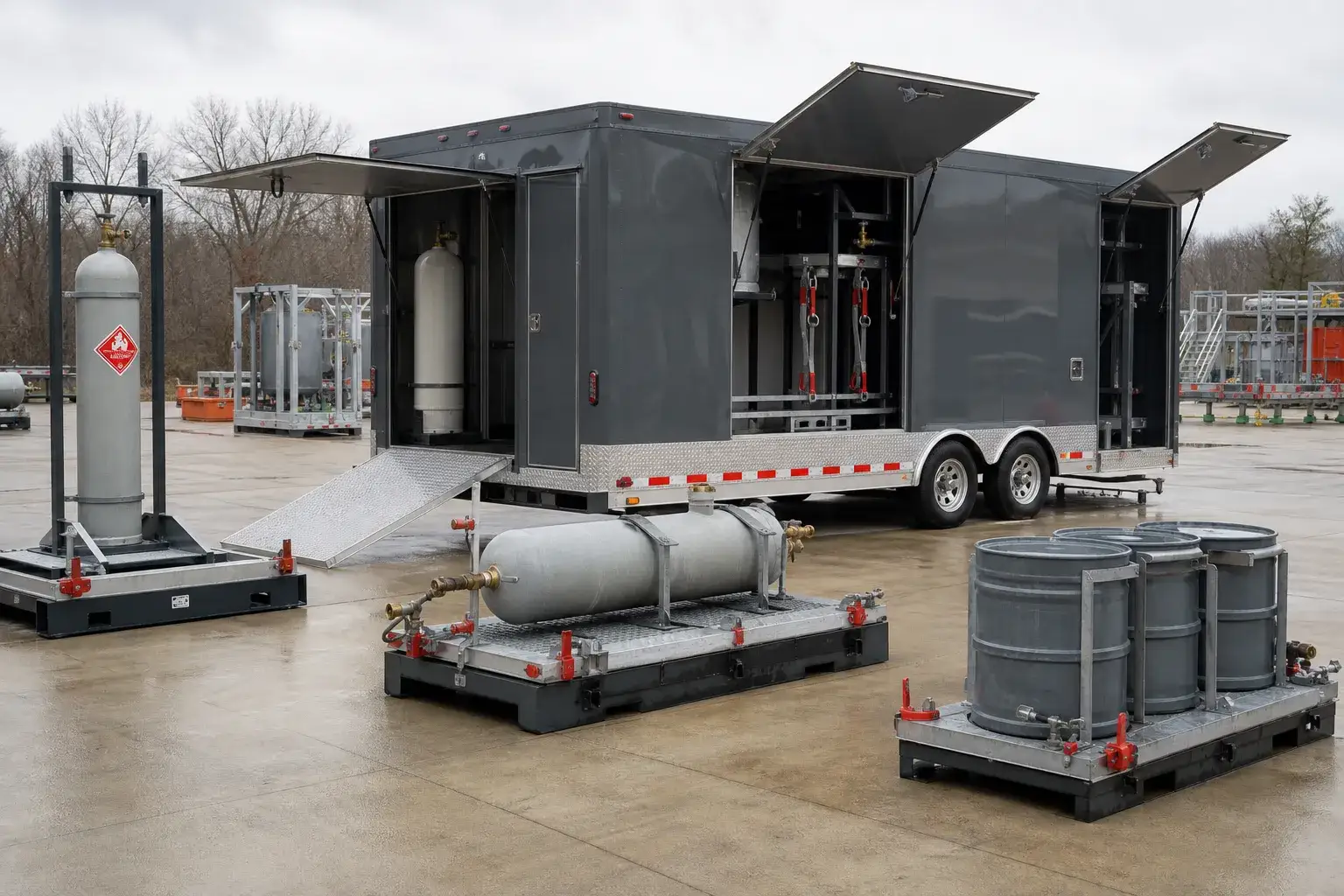 Hazmat training facility · integrated hazard training scene overview