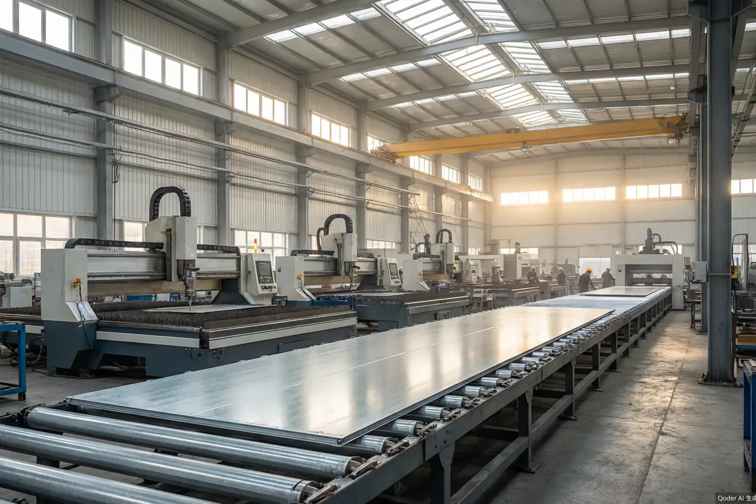 Milestone photo — galvanized steel production line at the factory
